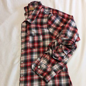 Roomy red plaid flannel top